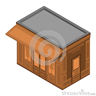Clothes street shop icon, isometric style Vector Illustration