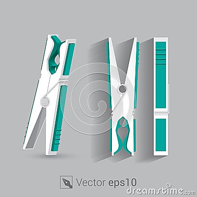 Clothespin for clothesline vectore Vector Illustration