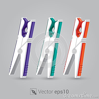 Clothespin for clothesline vectore Vector Illustration