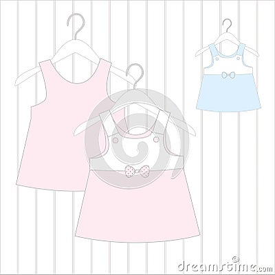 Clothet for baby girl Vector Illustration