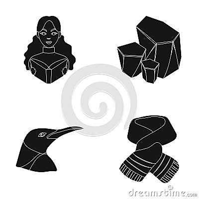 Clothing, animal and or web icon in black style.profession, Coal industry icons in set collection. Vector Illustration