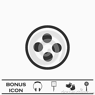 Clothing buttons sewing item icon flat Cartoon Illustration