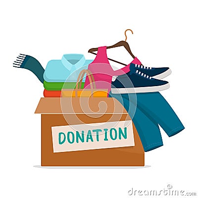 Clothing donation box Vector Illustration