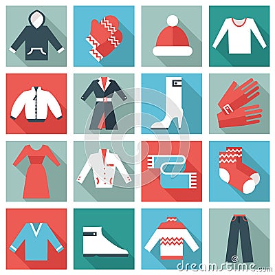 Clothing icons Vector Illustration