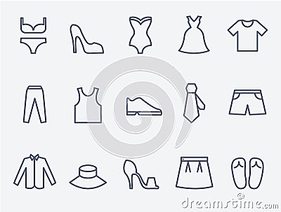 Clothing icons Vector Illustration