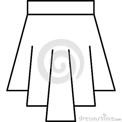 Skirt, Clothing line icon. Dress, vector illustrations Cartoon Illustration