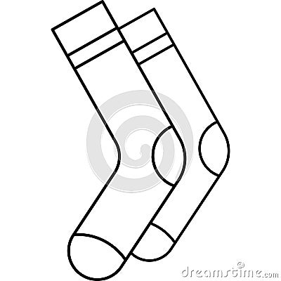 Socks, Clothing line icon. Dress, vector illustrations Cartoon Illustration