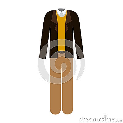 clothing male with t-shirt and jacket and pants Cartoon Illustration