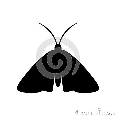 Clothing moth silhouette icon Vector Illustration