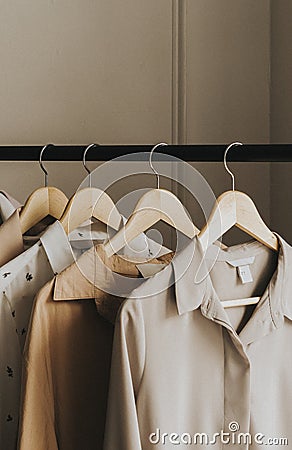 Clothing rack in a studio Stock Photo