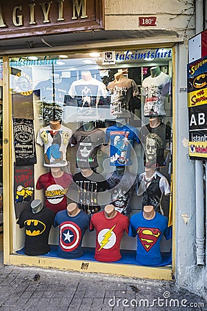 Clothing store in the center of Istanbul. Editorial Stock Photo