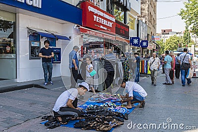 Clothing store in the center of Istanbul. Editorial Stock Photo