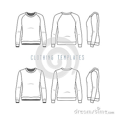 Clothing templates set. Vector Illustration