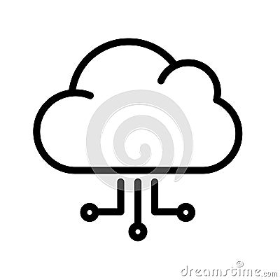 Cloud computing line icon Vector Illustration