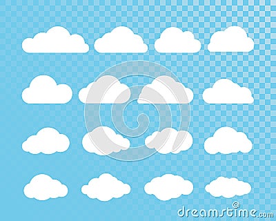 Cloud. Abstract white cloudy set isolated on transparent background. Vector illustration Vector Illustration