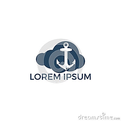 Cloud Anchor vector logo design. Vector Illustration