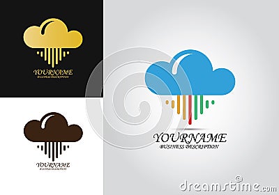 Cloud Arrow Design Logo Stock Photo