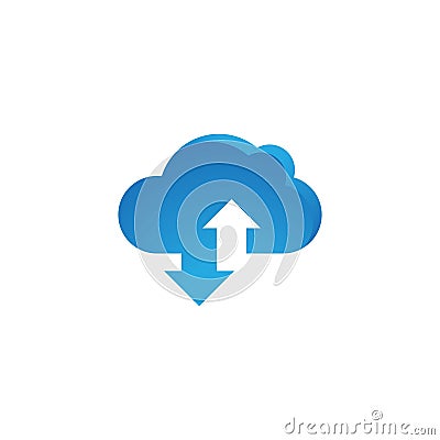 cloud with arrow vector icon Vector Illustration