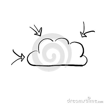 Cloud with arrows, cloud storage Vector Illustration