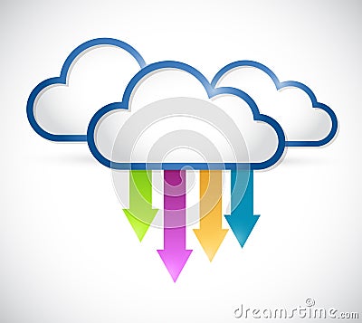 Cloud arrows destinations illustration Cartoon Illustration