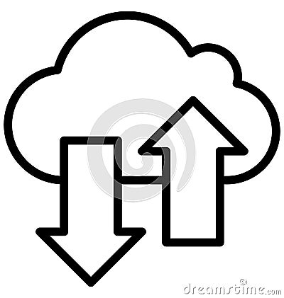 Cloud Arrows Isolated Vector Icon that can easily modify or edit. Stock Photo