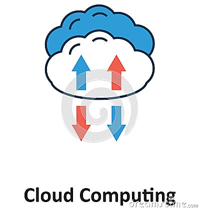 Cloud Arrows Isolated and Vector Icon for Technology Vector Illustration