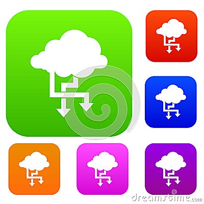 Cloud and arrows set collection Vector Illustration