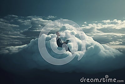 Cloud-based Bliss: Embracing Comfortable Working Environments Stock Photo