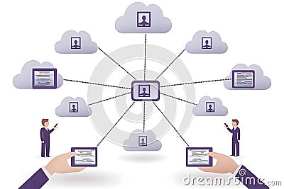 Cloud-Based Data Sharing and Access for Multiple Users Stock Photo