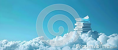 Cloud-Based Document Management: Secure & Streamlined. Concept Document Security, Cloud Storage, Stock Photo