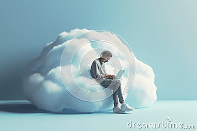 Cloud-based Work: A Heavenly Comfort Zone – 3D Texture Stock Photo