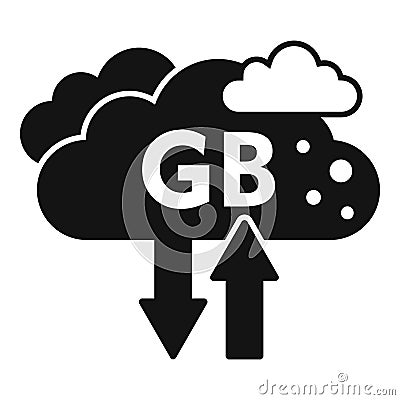 Cloud big data icon simple vector. Cloud size byte Vector Illustration
