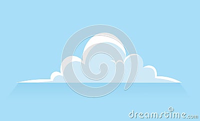 Cloud on blue background Vector Illustration