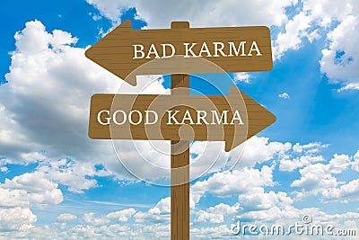 Good karma and Bad karma. Stock Photo