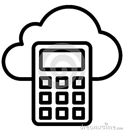 Cloud Calculator Isolated Vector Icon that can easily modify or edit. Vector Illustration