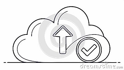 Cloud check mark icon, cloud service, data success, confirmation symbol vector design Generative AI Vector Illustration