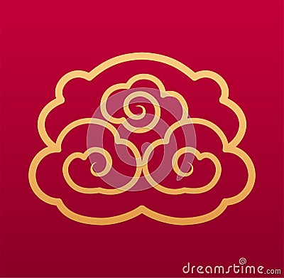 Cloud chinese decorative element. Sky asian decorative illustration Cartoon Illustration