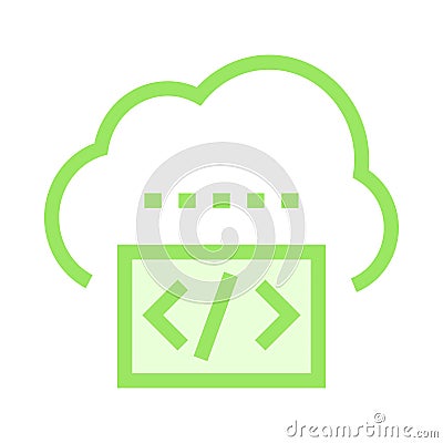 Cloud coding color line icon Stock Photo