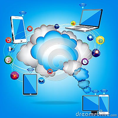 Cloud communication Stock Photo