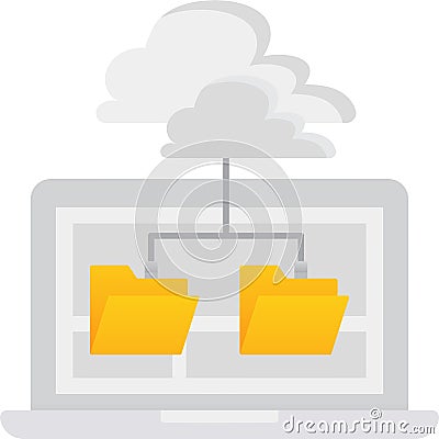 Cloud computer icon file database storage vector Vector Illustration