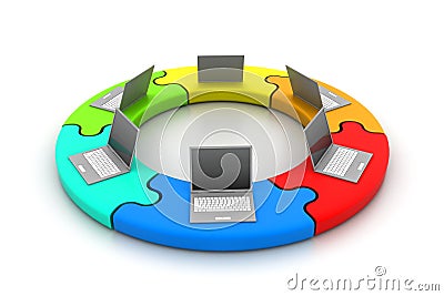 Cloud computer networking Stock Photo