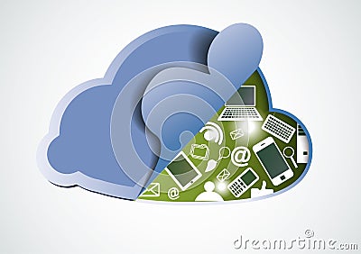 Cloud computers Vector Illustration