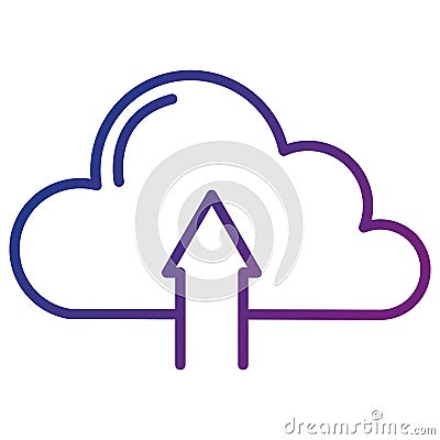 Cloud computing with arrow upload Vector Illustration