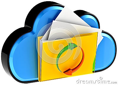 Cloud computing and circulation digital documents Stock Photo