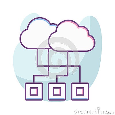 Cloud computing Color Vector icon which can easily modify or edit Vector Illustration