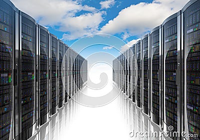 Cloud computing and computer networking concept Stock Photo