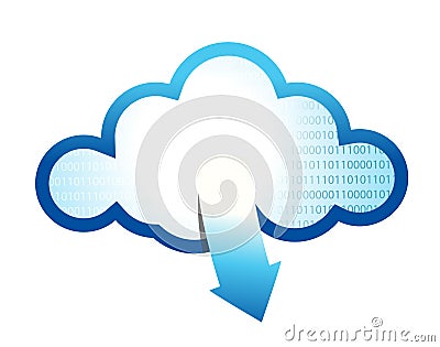Cloud computing concept Cartoon Illustration
