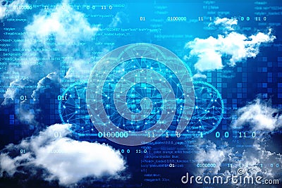 Cloud Computing Concept background, Digital Abstract Background, Cloud internet technology background Stock Photo