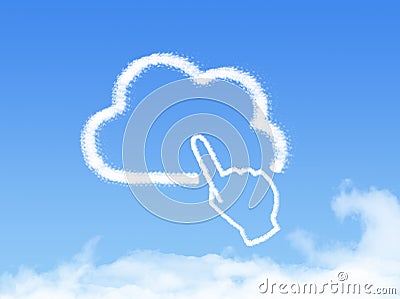 Cloud Computing Concept.click finger cloud shape Stock Photo