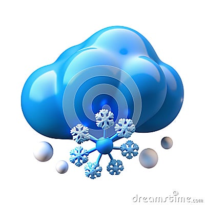 cloud computing concept Freezing Snowy generative AI Stock Photo
